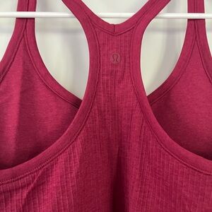 lululemon ebb to street tank black magenta